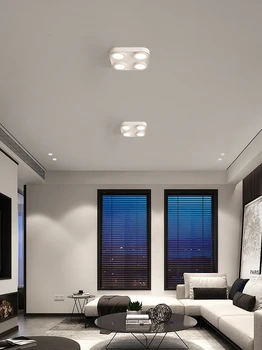 Минималистичная гостиная без основного освещения в скандинавском стиле, ультратонкие потолочные прожекторы для кабинета, спальни, встроенные бытовые светильники