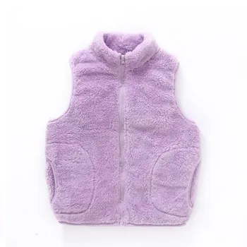 Зимняя куртка из овечьей шерсти, теплый жилет для мальчиков и девочек 5-16 лет, средних и крупных детей, модная детская одежда для спорта и отдыха