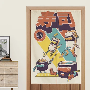 Суши с лапшой в японском стиле, кухонная дверная занавеска, тканевая ширма, спальня, ресторан, ванная комната, туалет, декоративная подвесная занавеска