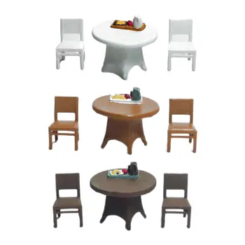 Набор настольных стульев 3шт 1/64 из песка, Оформление макета стола, Диорамы, поделки из смолы