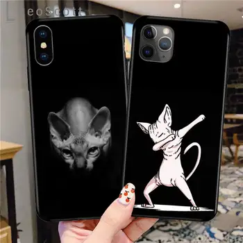 Забавный крутой чехол для телефона Sphynx Cat для iPhone 11 12 pro XS MAX 8 7 6 6S Plus X 5S SE 2020 XR