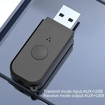 Аудиоадаптер Bluetooth 5.3 в режиме USB/AUX Передача данных 2 в 1 Беспроводная мышь Клавиатура Музыкальный USB аудиоприемник для автомобиля