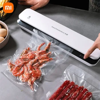 Электрическая запайочная машина Xiaomi 220V, мини-бытовая вакуумная запайочная машина для упаковки пищевых продуктов, сохраняющая свежесть