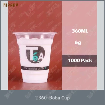 T360 Оптом 1000 Упаковок Одноразовых PP пластиковых стаканчиков для чая с молоком Boba Bubble 360/400/450/500/700 мл По Индивидуальному заказу Приемлемо